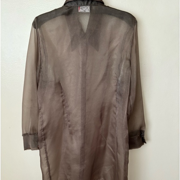 XTRMZ Taupe Sheer Organza Coverup Duster. - Picture 2 of 4